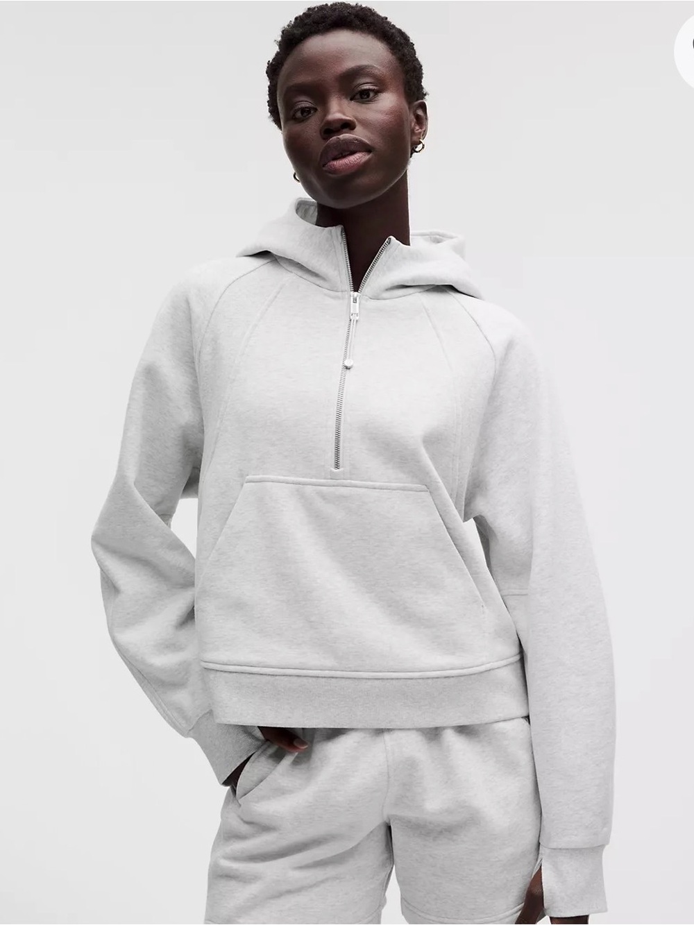 lululemon athletica Light Gray Half-Zip Hoodie